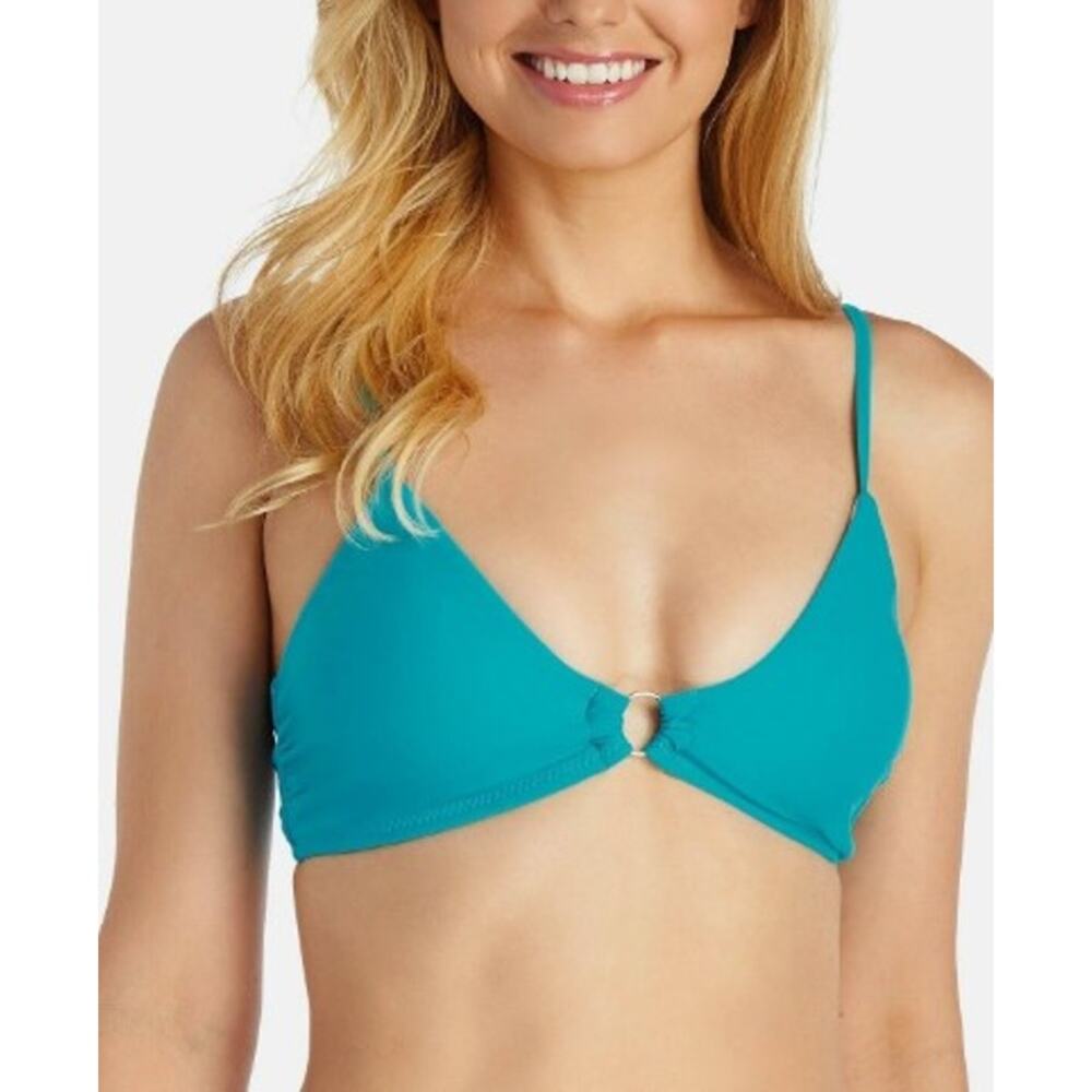 Raisins Bikini Swim Top Bra West Coast Solids O-Ring Wireless Teal Juniors XL